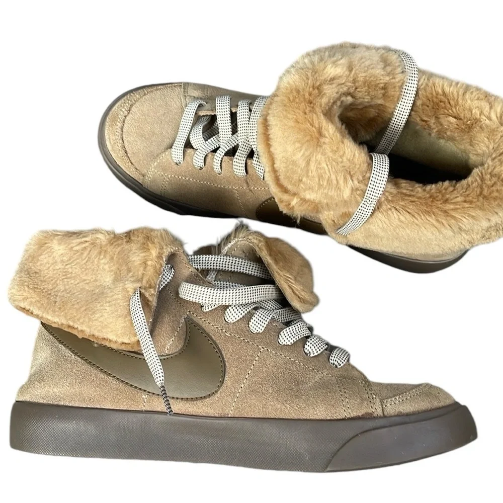 Nike High Roll Leather Blazer Womens Sneaker (Cream) 7.5